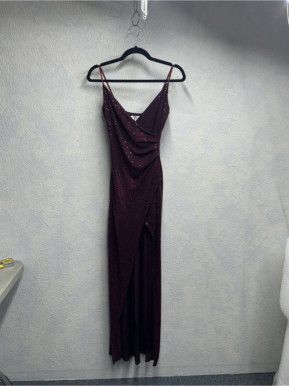 Emerald Sundae Wine Sequin Maxi Dress